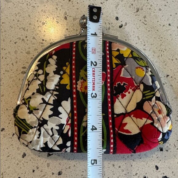 Vera Bradley Poppy Fields Cotton Quilted Double Kiss Lock Coin Purse Retired EUC - Picture 7 of 10